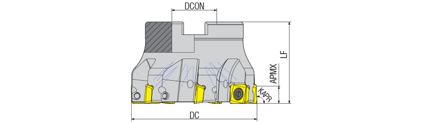 AKKO AFM90-SD09T3C-H Face Mill - dimension drawing