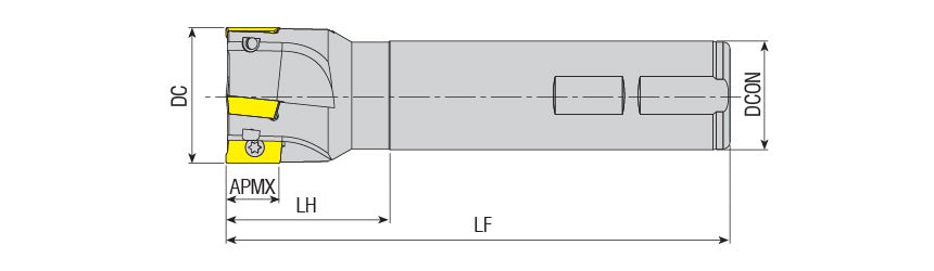 AKKO AEM90-AP11KR S-System End Mill - dimension drawing