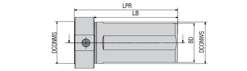 AKKO AC-NC Polygonal Shank Extension - dimension drawing