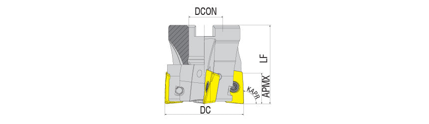 AKKO AFM90-AP16KR Face Mill - dimension drawing