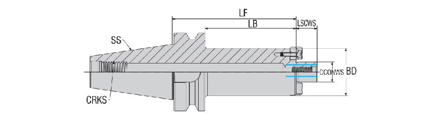 AKKO ABBT-FM AK-Plus Shell Mill Holder - dimension drawing