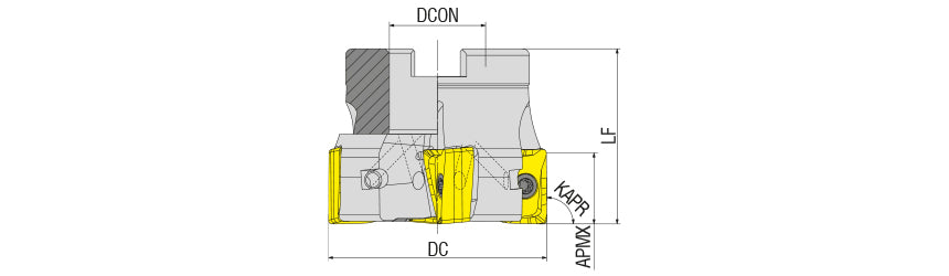 AKKO AFM90-ZN-H Face Mill - dimension drawing