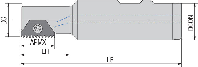 AKKO ATM-3BEI Thread Milling Tool - dimension drawing