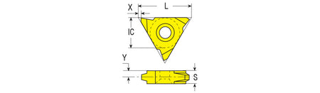 AKKO VT-ER-TR Thread Milling Insert - dimension drawing