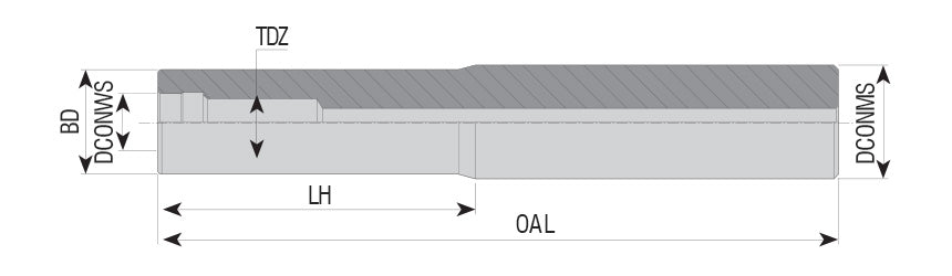 AKKO AVTT Screwed Tool Holder (Modular Shank) - dimension drawing