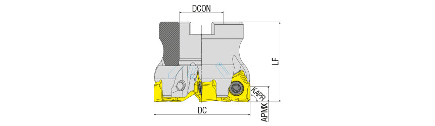 AKKO AFM90-WN-H Face Mill - dimension drawing