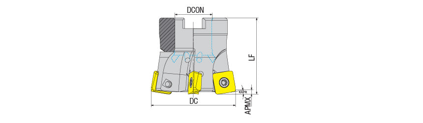 AKKO AHFM-SP13 High Feed Face Mill - dimension drawing