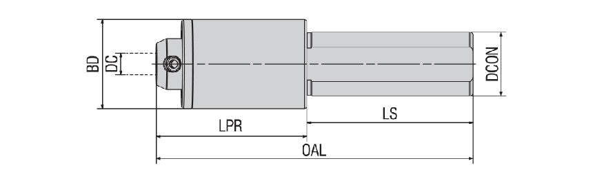 AKKO ABTH Rotary Broach Tool Holder - dimension drawing
