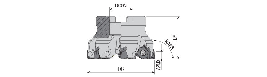 AKKO AFM90-6N09 Face Mill - dimension drawing