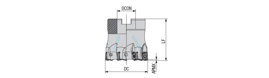 AKKO AHFM-BN High Feed Face Mill - dimension drawing