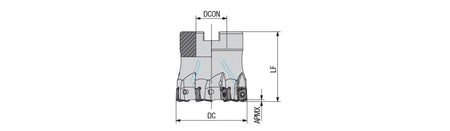 AKKO AHFM-BN High Feed Face Mill - dimension drawing