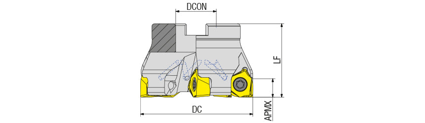 AKKO AFM90-YC-H Face Mill - dimension drawing