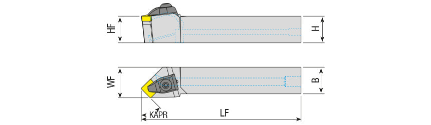 AKKO TSBNR/L-H T-System External Turning Toolholder - dimension drawing