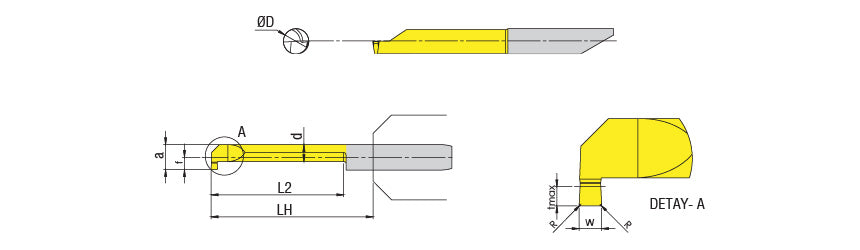 AKKO APG04 Grooving Mini Cut Tool - dimension drawing
