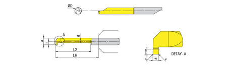AKKO APG04 Grooving Mini Cut Tool - dimension drawing