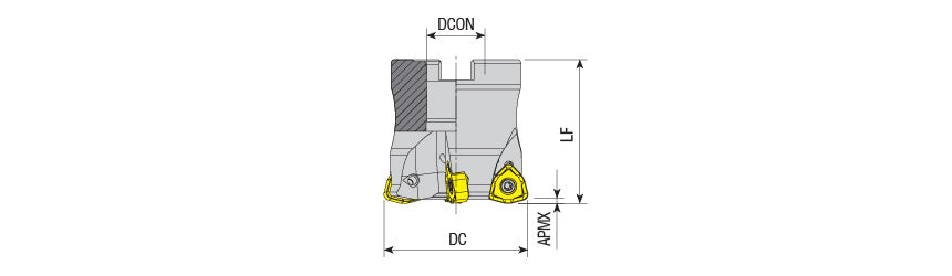 AKKO AHFM-JO High Feed Face Mill - dimension drawing