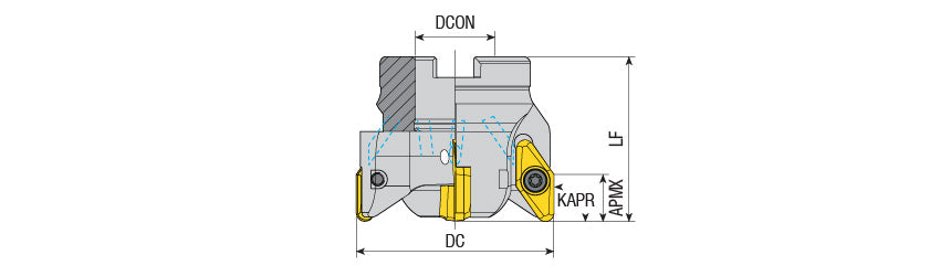 AKKO AFM90-VC-H Face Mill - dimension drawing
