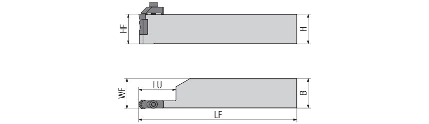 AKKO CRDPR/L-CVK C-System External Turning Toolholder - dimension drawing