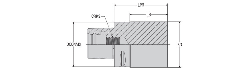 AKKO AC-BL Polygonal Shank Blank Holder - dimension drawing