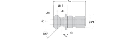 AKKO Pull Studs (ISO 7388-CAT) - dimension drawing