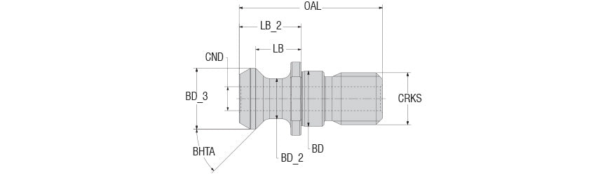 AKKO Pull Studs (ISO 7388-CAT) - dimension drawing