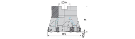AKKO AHFM-SP1004 High Feed Face Mill - dimension drawing