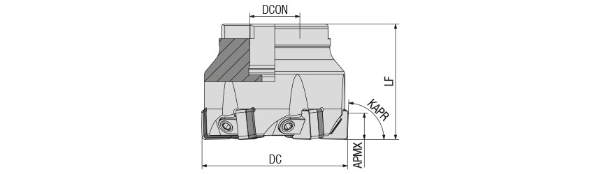 AKKO AFM88CS-SN C-System Face Mill - dimension drawing