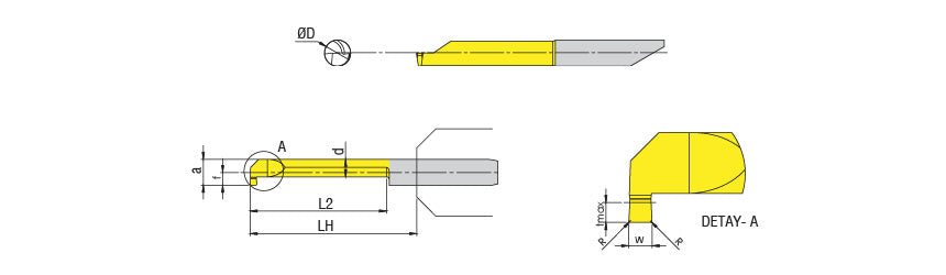 AKKO APG05 Grooving Mini Cut Tool - dimension drawing