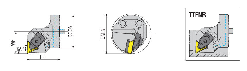 AKKO ATTC-TTFNR/L Antivibration Boring Bar - dimension drawing