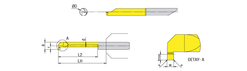 AKKO APG06 Grooving Mini Cut Tool - dimension drawing