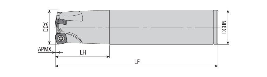 AKKO AHFM-SP1004 S-System High Feed End Mill - dimension drawing