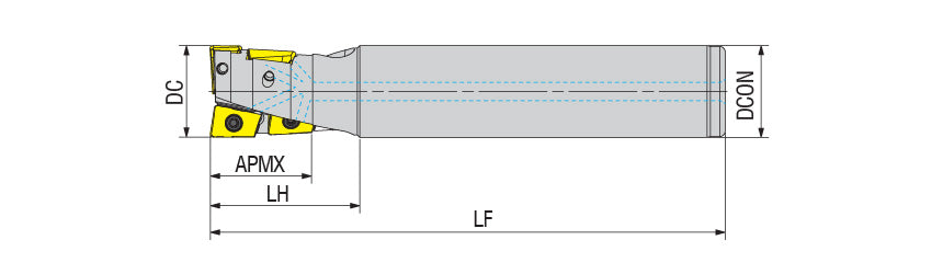 AKKO ADM90-QO S-System End Mill - dimension drawing