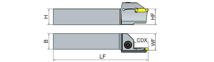 AKKO AAKT-K-R/L Face Grooving Toolholder - dimension drawing