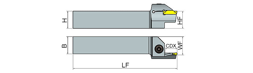 AKKO AAKT-ZCC2-R/L Face Grooving Toolholder - dimension drawing