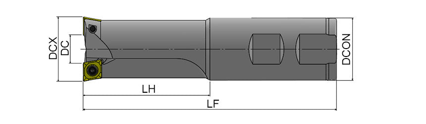 AKKO ACBM Countersink Milling Tool (DIN 974-1) - dimension drawing