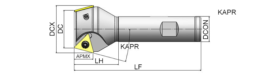 AKKO ACM S-System Chamfering End Mill - dimension drawing