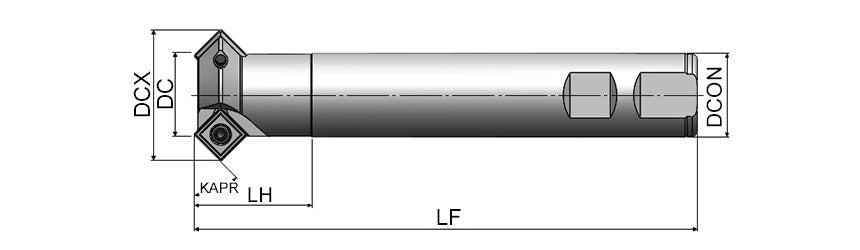 AKKO ACM45-SP S-System Chamfering End Mill - dimension drawing