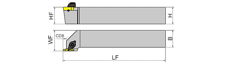 AKKO ADKT-154.91-R/L External Grooving Toolholder - dimension drawing
