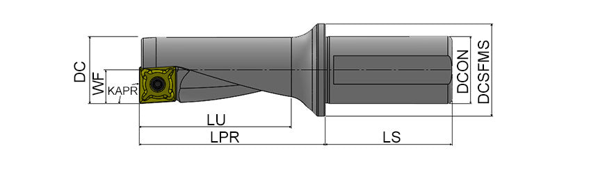 AKKO AEKR/L EcoCut Economic Cutting Tool - dimension drawing