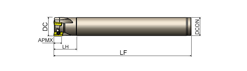 AKKO AEM90-AD1003 S-System End Mill - dimension drawing