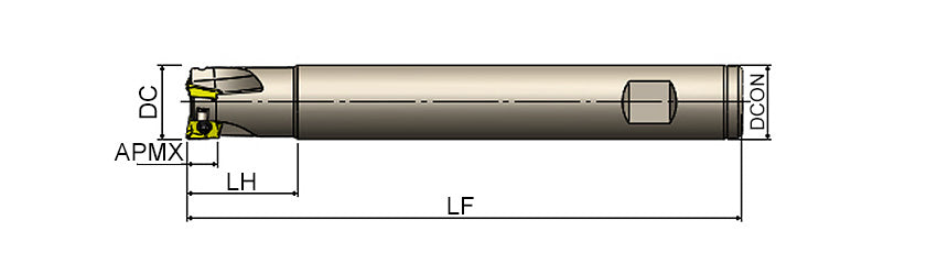 AKKO AEM90-AD-2 S-System End Mill - dimension drawing