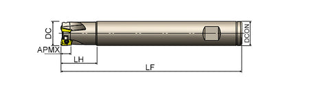 AKKO AEM90-AD-2 S-System End Mill - dimension drawing