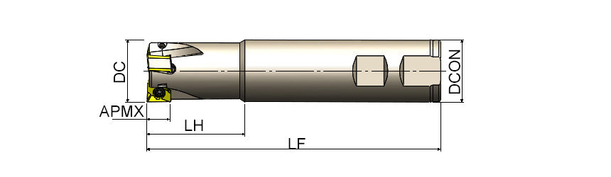 AKKO AEM90-AN-1 S-System End Mill - dimension drawing