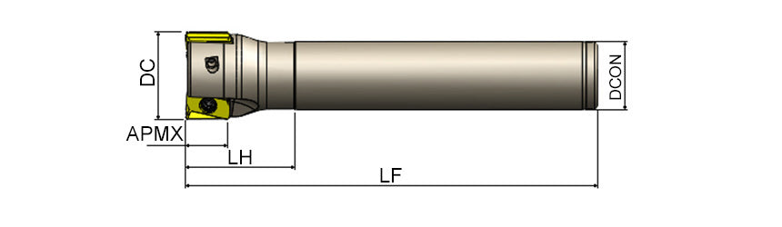 AKKO AEM90-AN-2 S-System End Mill - dimension drawing