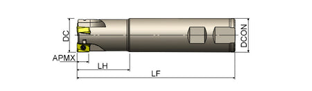 AKKO AEM90-AN S-System End Mill - dimension drawing