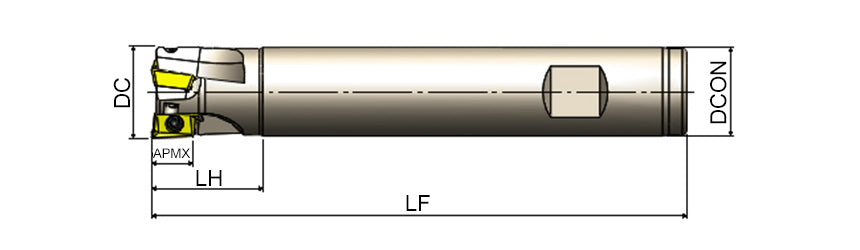 AKKO AEM90-AX06-09 S-System End Mill - dimension drawing