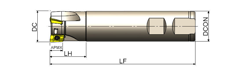 AKKO AEM90-AZ S-System End Mill - dimension drawing