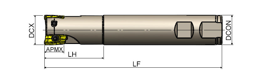 AKKO AEM90-BD S-System End Mill - dimension drawing