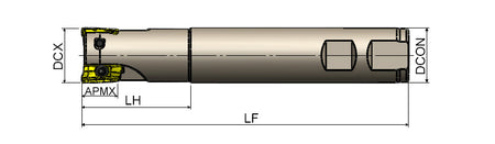 AKKO AEM90-BD S-System End Mill - dimension drawing