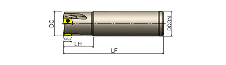AKKO AEM90-LN08-13 S-System End Mill - dimension drawing